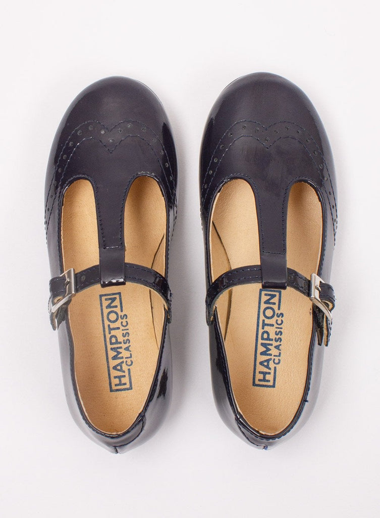 Hampton Classics Lucie Shoes in Navy Patent Trotters Trotters