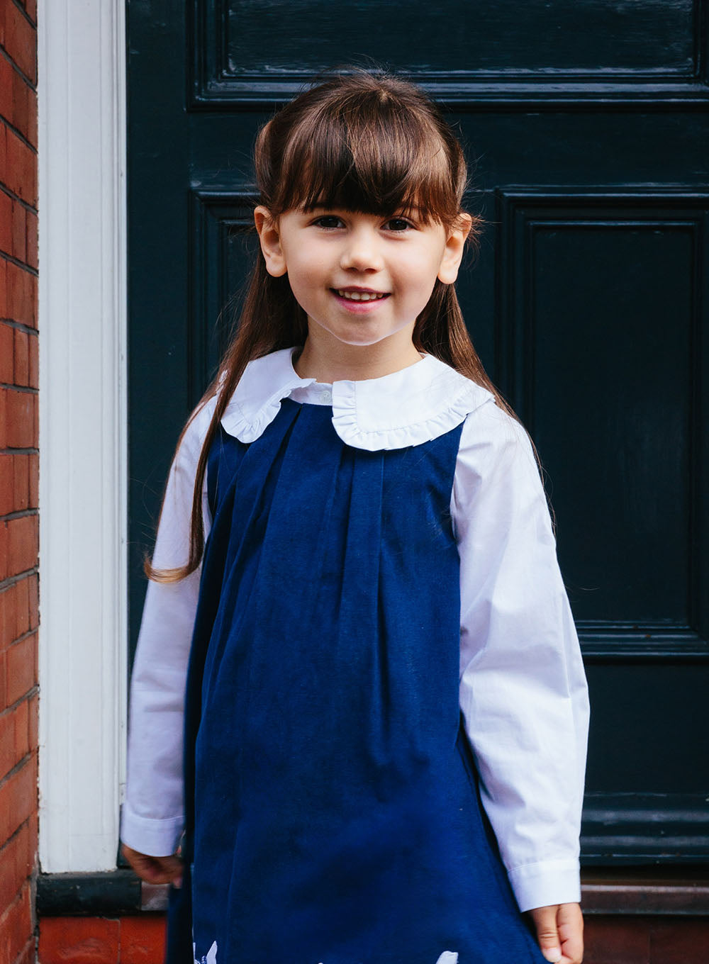 Girls Pie Crust Collar Blouse White Trotters London Trotters
