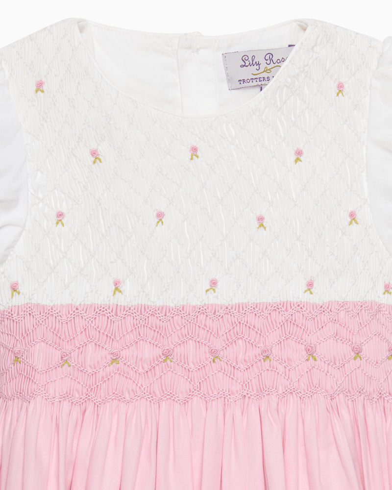 Rose Hand Smocked Dress in Pink
