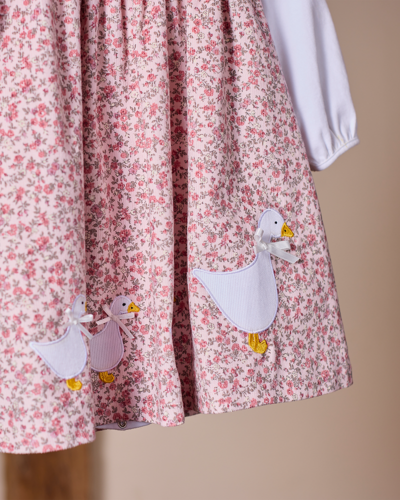 Floral Duck Cord Dress