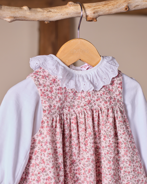 Confiture Dress Baby Duck Floral Cord Pinafore