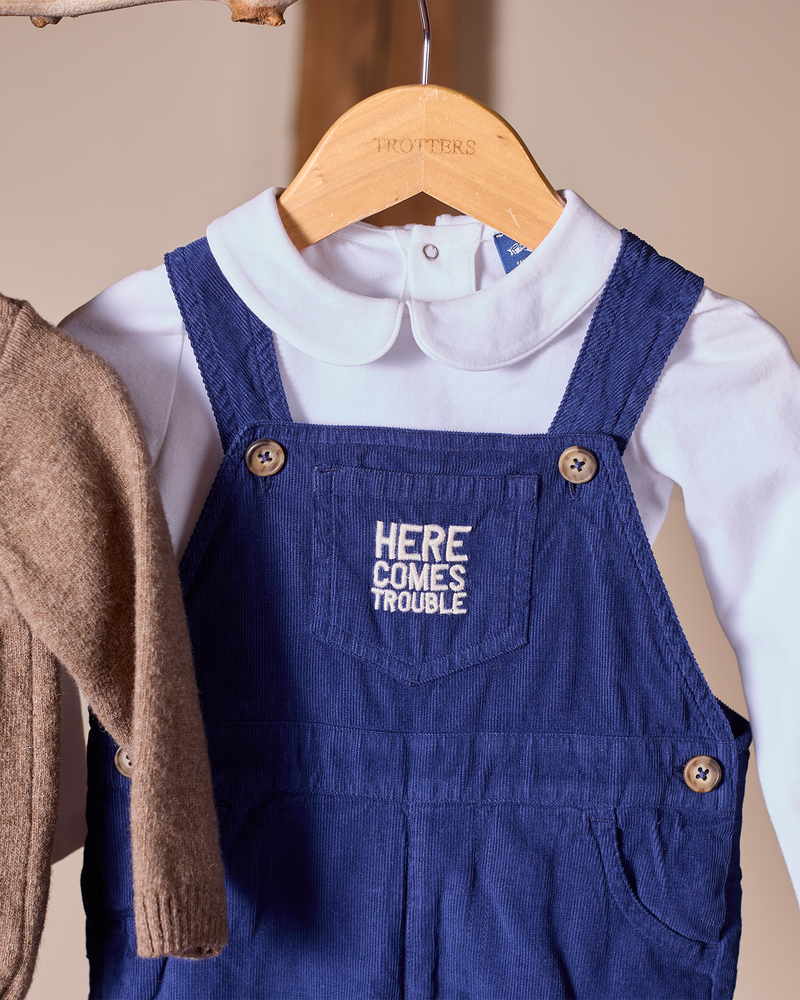 Baby Here Comes Trouble Dungarees