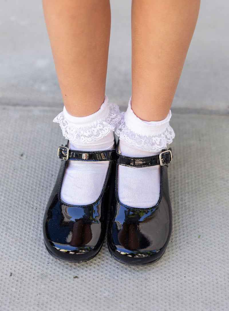 Hampton Classics Kate School Shoes in Black Patent