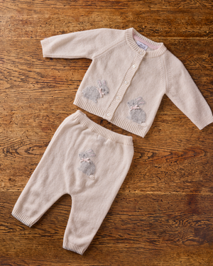 Lapinou Dungarees Baby Bunny Leggings in Off White