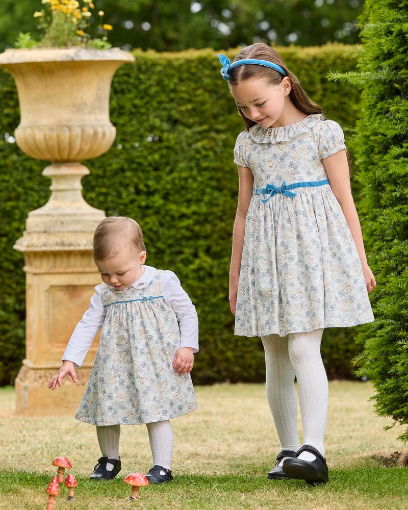 Baby Hollie Hedgehog Pinafore in Pale Blue