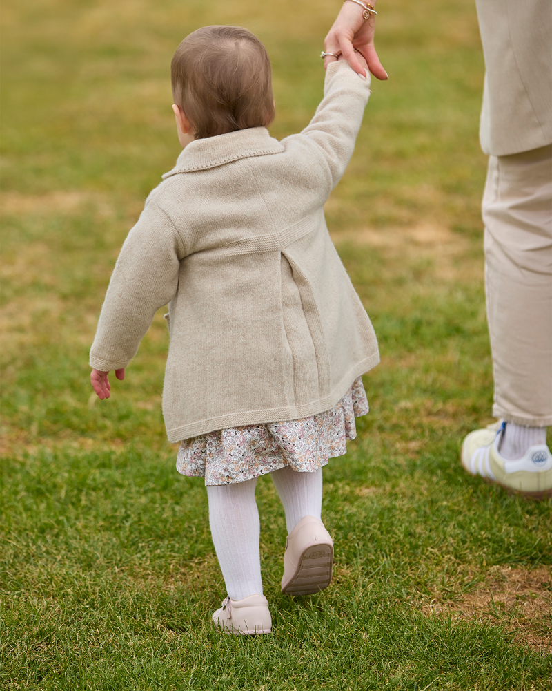 Baby Alexandra Knitted Coat in Oatmeal