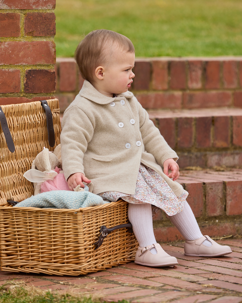 Baby Alexandra Knitted Coat in Oatmeal