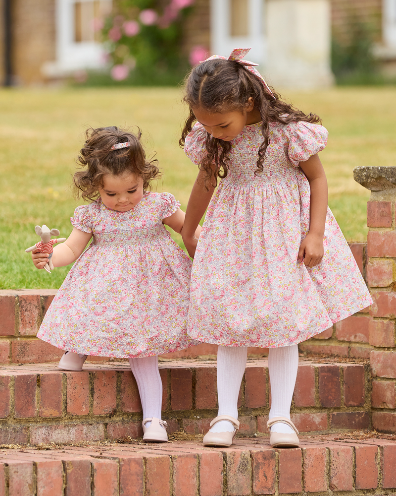 Baby Smocked Party Dress in Claire Aude