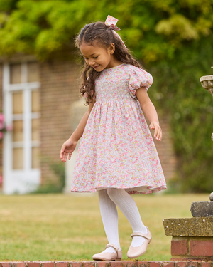 Smocked Party Dress in Claire Aude