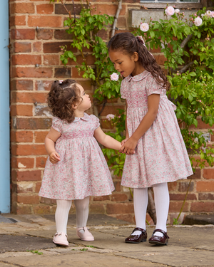 Arabella Floral Smocked Dress in Pink
