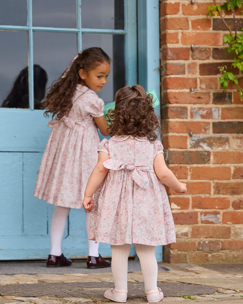 Baby Arabella Floral Smocked Dress in Pink