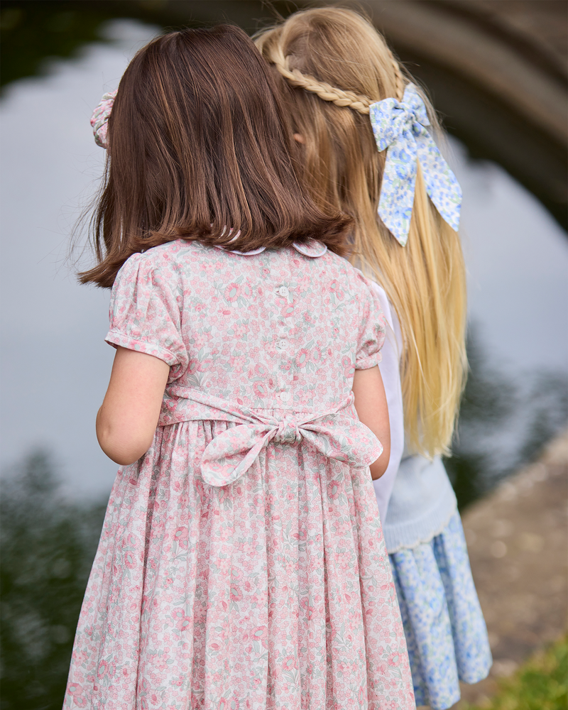 Arabella Floral Smocked Dress in Pink