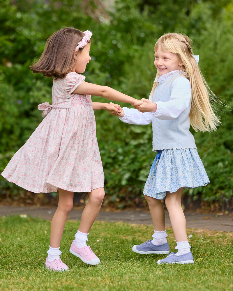 Arabella Floral Smocked Dress in Pink