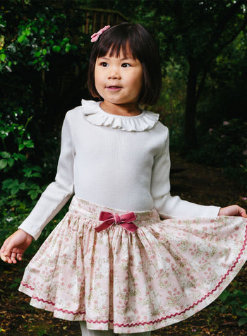 Bow Skirt in Pink Fluffy Bunny