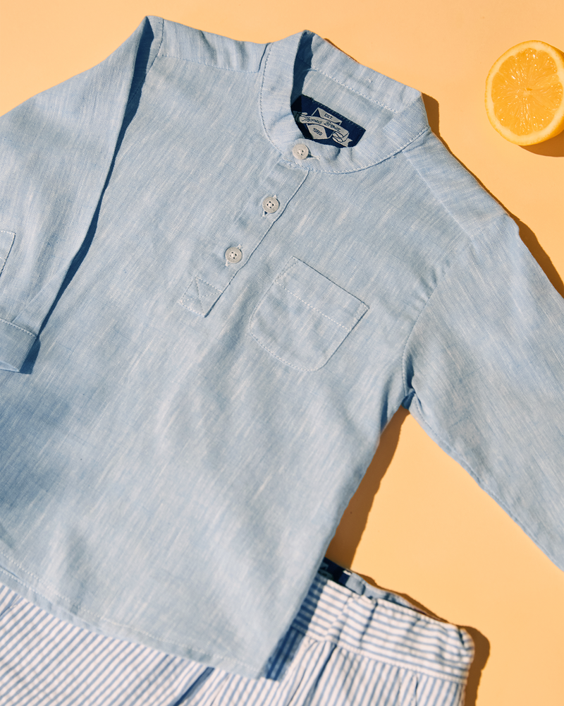 Baby Oscar Shirt in Pale Blue