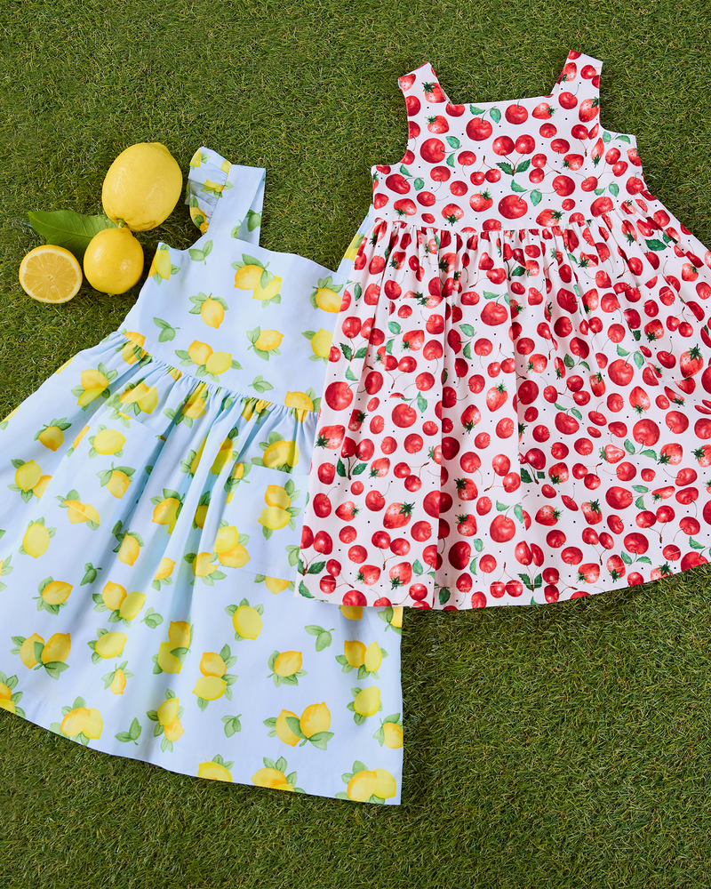 Adelina Summer Dress in Strawberry & Cherry