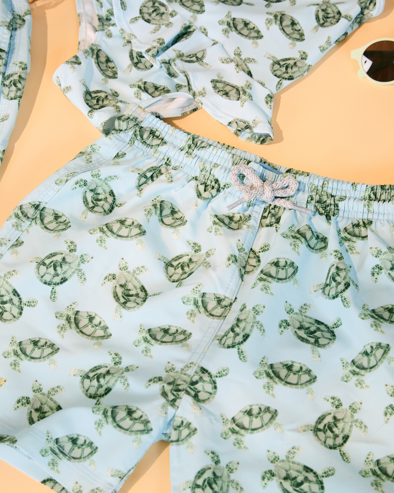 Mens Daddy & Me Swimshorts in Turtle