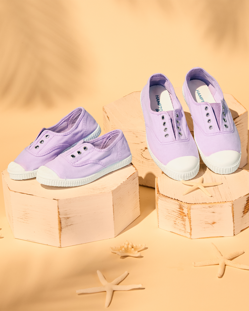 Hampton Canvas Plum Plimsolls in Lavender