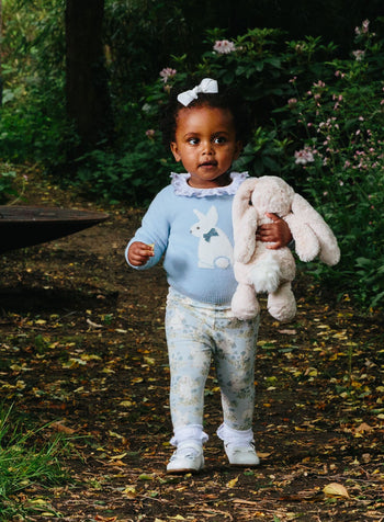 Little Fluffy Bunny Leggings in Blue