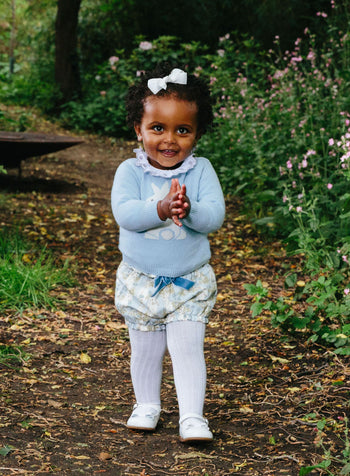 Little Bow Bloomers in Blue Fluffy Bunny