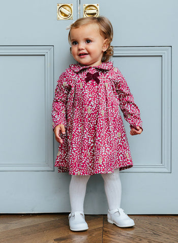 Little Woodland Bunny Jersey Dress in Berry