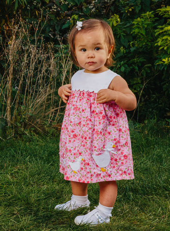 Baby Duck Dress in Red Rose
