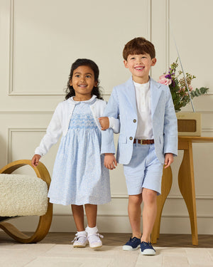 Theo Tailored Shorts in Blue Stripe