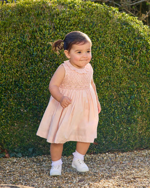 Lily Rose Dress Baby Sleeveless Willow Rose Hand Smocked Dress