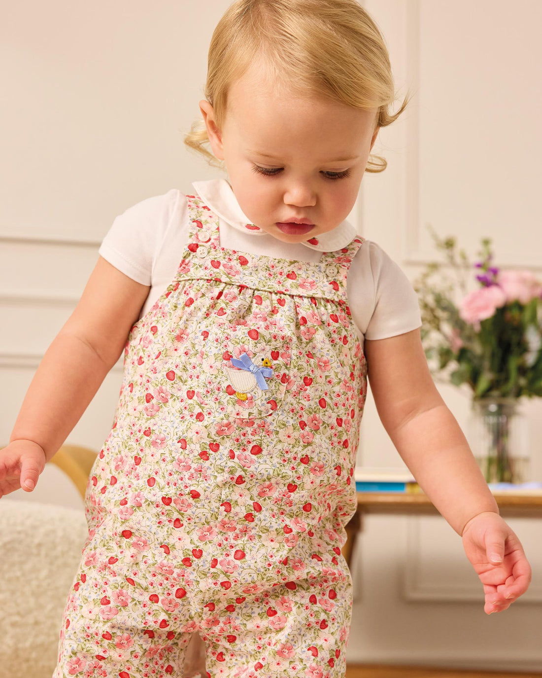 Confiture Dungarees Baby Strawberry Floral Dungarees