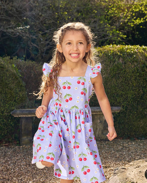 Adelina Summer Dress in Cherry & Daisy