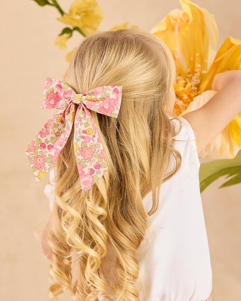 Extra Large Bow Hair Clip in Peach Sparkle Betsy