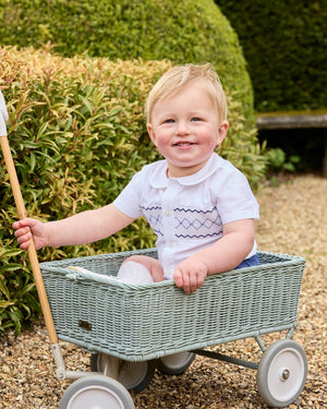 The Rupert Smocked Set in French Navy
