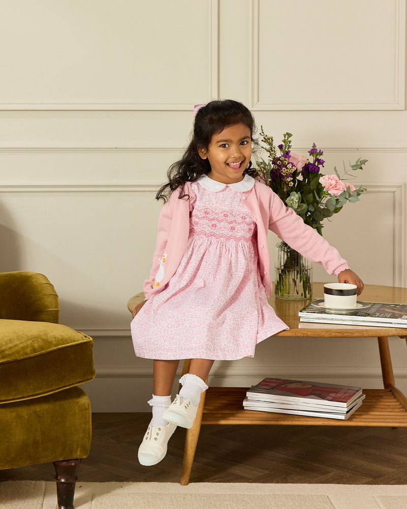 Catherine Smocked Dress in Pink Floral