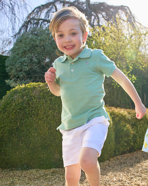 Thomas Brown Polo Harry Piqué Polo Shirt in Sage
