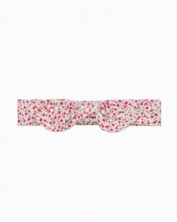 Jersey Bow Headband in Red Cherry Floral