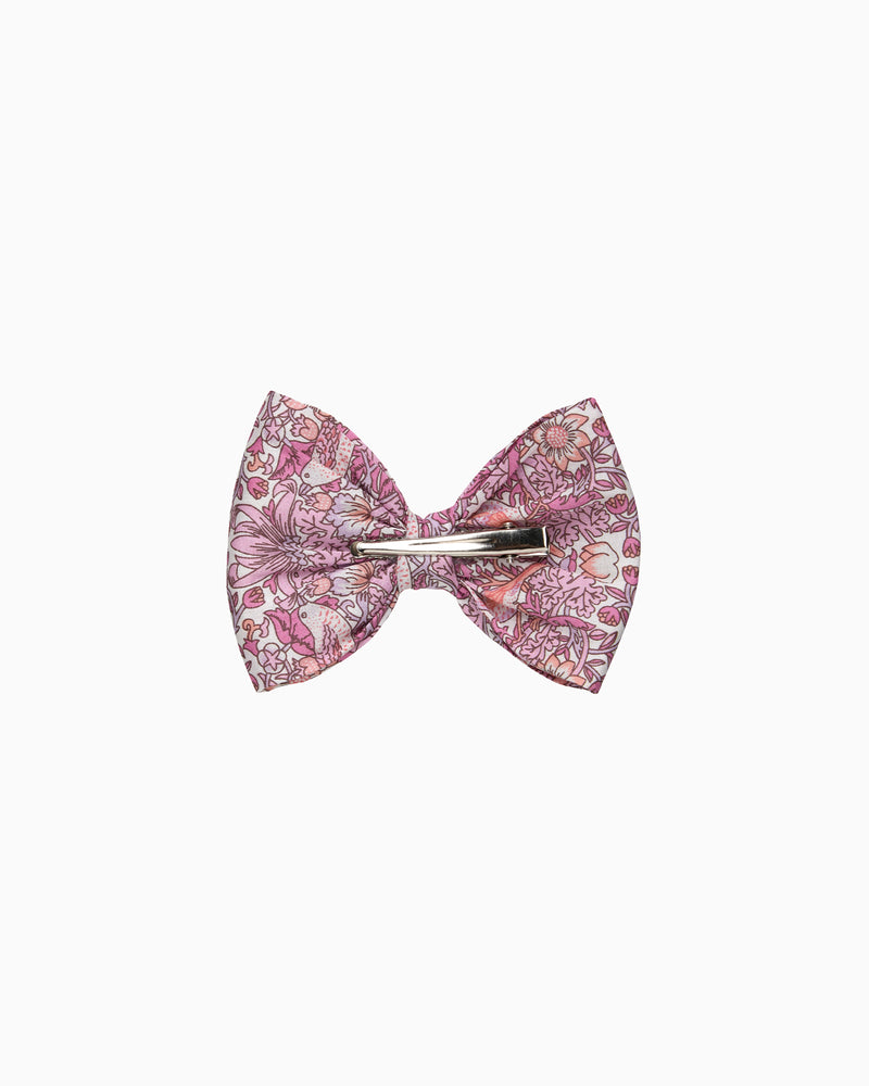 Bow Hair Clip in Strawberry Thief