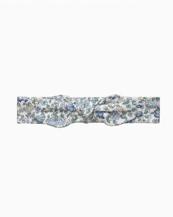 Jersey Bow Headband in Blue Arabella