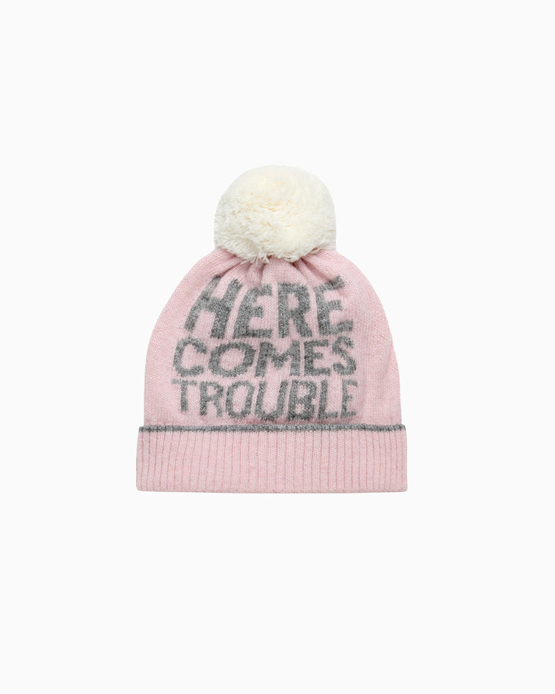 Baby Trouble Beanie in Pale Pink