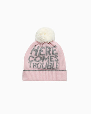 Baby Trouble Beanie in Pale Pink