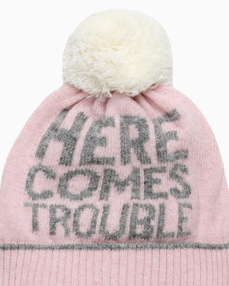 Baby Trouble Beanie in Pale Pink