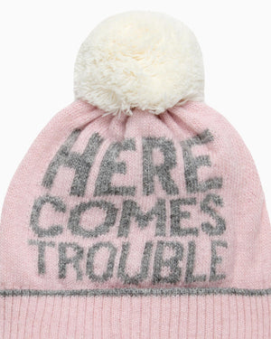 Baby Trouble Beanie in Pale Pink