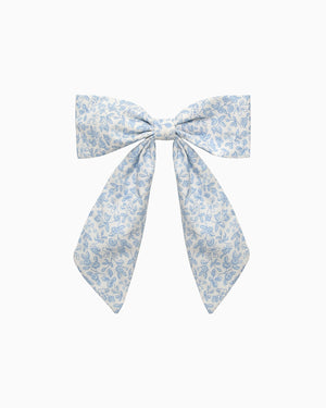 Lily Rose Clip Extra Large Bow Hair Clip in Blue Floral