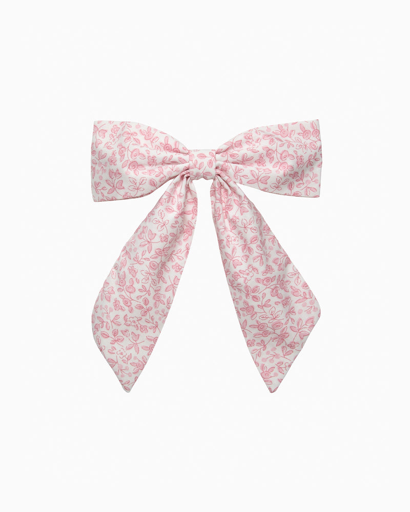 Lily Rose Clip Extra Large Bow Hair Clip in Pink Floral