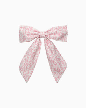 Lily Rose Clip Extra Large Bow Hair Clip in Pink Floral