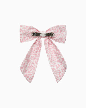 Lily Rose Clip Extra Large Bow Hair Clip in Pink Floral