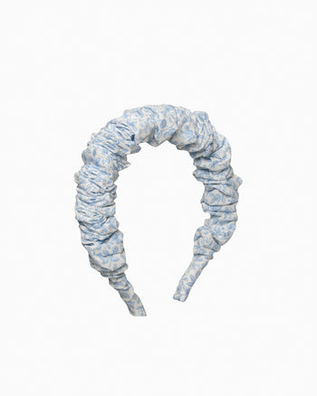 Lily Rose Alice Band Scrunchie Headband in Blue Floral