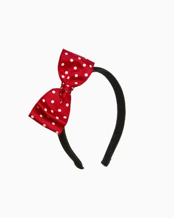 Red Spotty Bow Alice Band