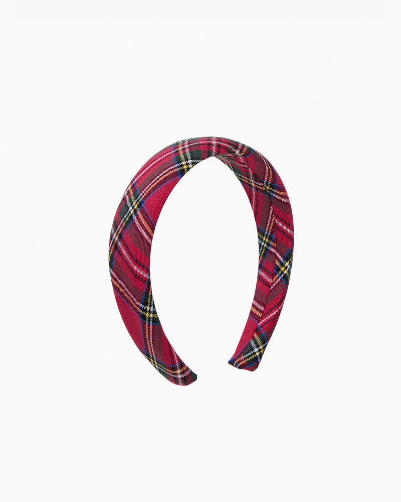 Red Padded Plaid Alice Band