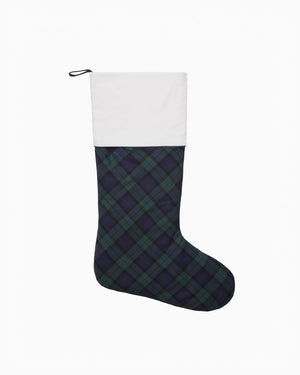 Navy Plaid Christmas Stocking