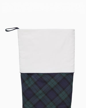 Navy Plaid Christmas Stocking